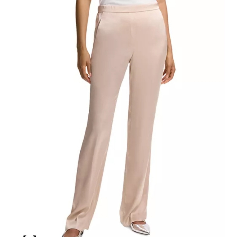 Elegant Brushed Gold Satin Pants